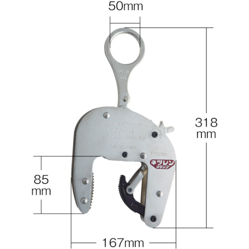 【TRUSCO】ネツレン　ＣＵ－Ｍ型（８０）　２５０ＫＧ　Ｕ字溝竪吊クランプ